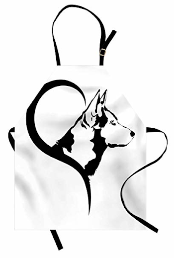 Amazon.com: Lunarable German Shepherd Apron, Monochrome Noble Dog ...