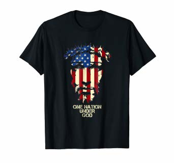 Amazon.com: One Nation Under God Jesus American Flag T shirt: Clothing