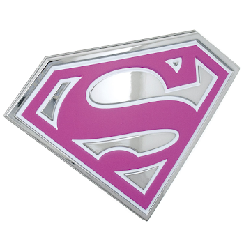 Amazon.com: Supergirl Logo 3D Car Emblem (Chrome, Pink, White) DC ...