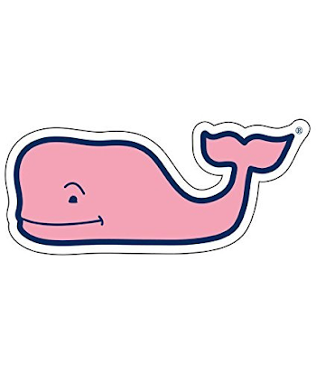 Amazon.com: Vineyard Vines Preppy Pink Whale Vinyl Sticker Decal ...