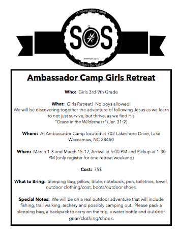 Ambassador Camp Girls Retreat – Andrews Chapel