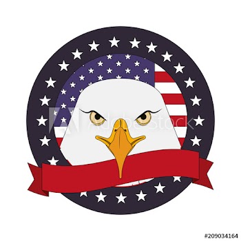 american bald eagle circular emblem design