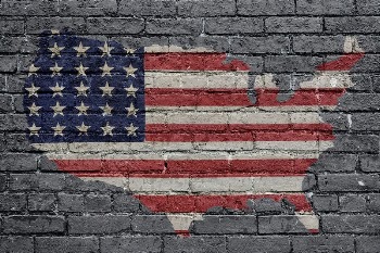 American flag brick wall graphic | Free Photo - rawpixel