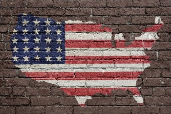 American flag brick wall graphic | Free Photo - rawpixel