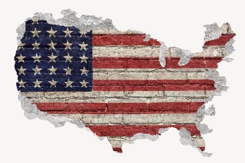 American flag brick wall graphic | Free Photo - rawpixel