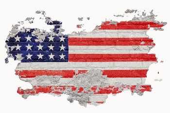 American flag brick wall graphic | Free Photo - rawpixel