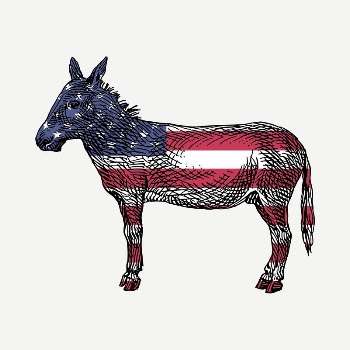 American flag donkey drawing, vintage | Free PSD - rawpixel