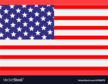 american flag on the white background isolated