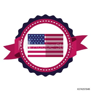 american flag on white background