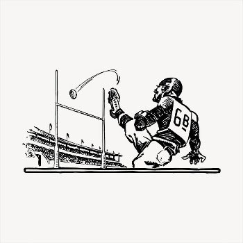 American football  clipart, vintage | Free Vector - rawpixel