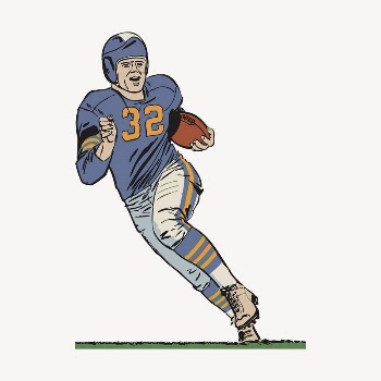 American football player clipart, vintage | Free Vector - rawpixel