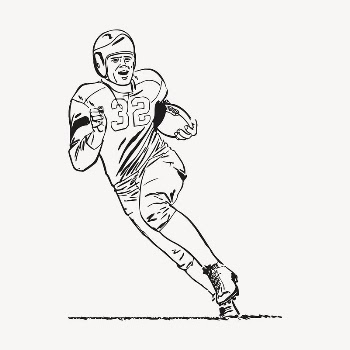 American football player clipart, vintage | Free Vector - rawpixel