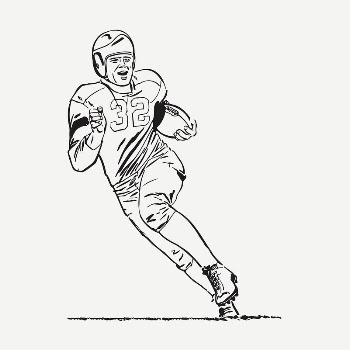 American football player drawing, vintage | Free PSD - rawpixel