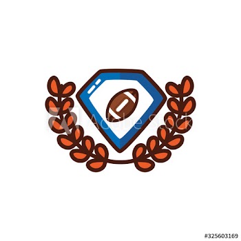 american football sport balloon in emblem