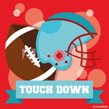 american football sport helmet and balloon