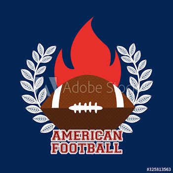 american football sport poster with balloon