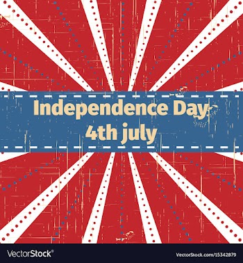 American independence day 4 th julygreeting card vector image