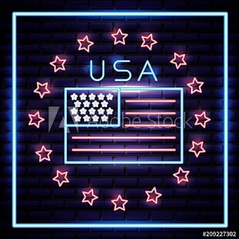 american independence day american flag stars vector illustration