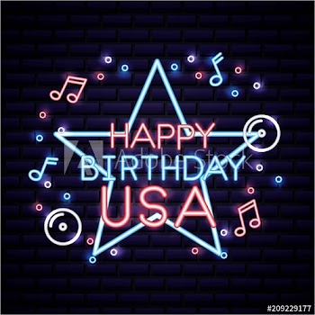 american independence day star happy birthday usa important fest vector illustration