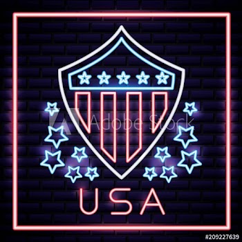 american independence day usa shield stars flag united states vector illustration