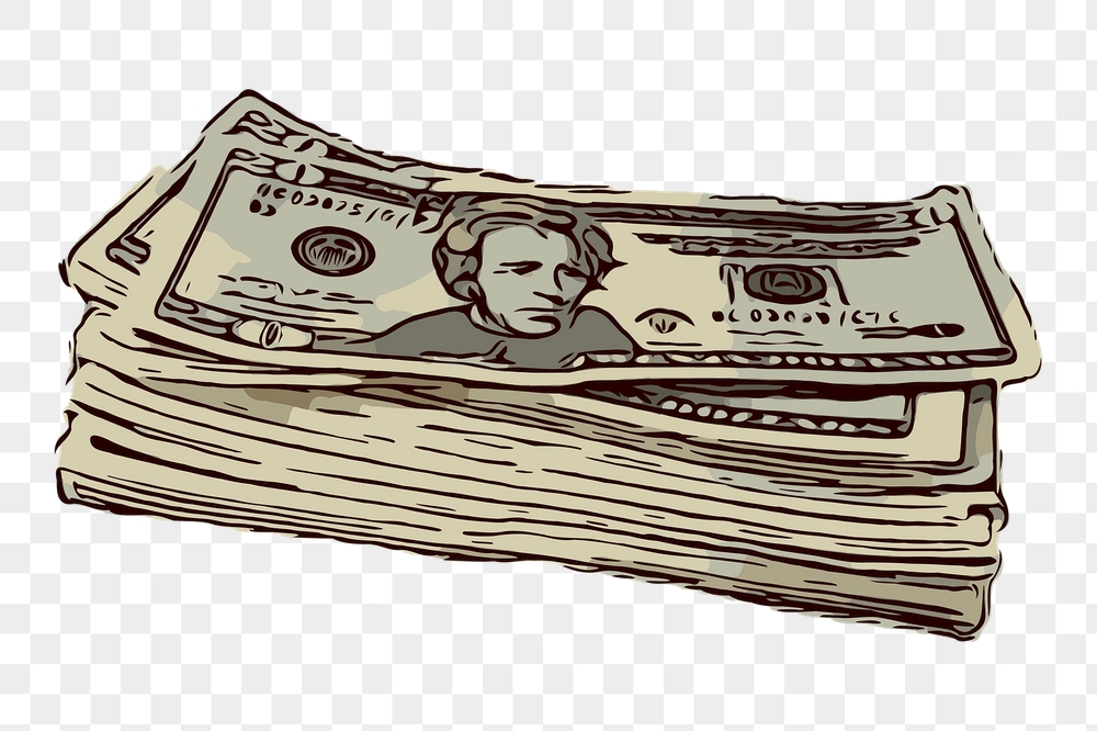 American money wad png sticker, | Free PNG - rawpixel