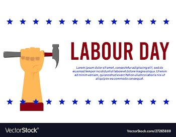 American or usa labour days banner with hand vector image