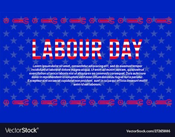 American or usa labour days banner with wrench vector image