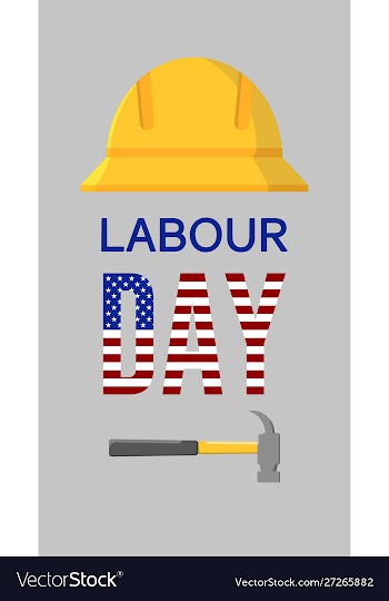American or usa labour days banner with yellow vector image