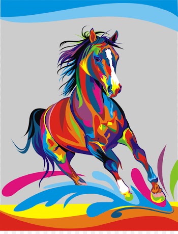 American Paint Horse Painting Abstract art Oil paint - watercolor animals 