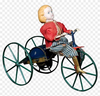 American Patented Mechanical Toy "girl On Velocipede" - Baby