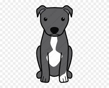 American Pitbull Terrier Natural Ears - Cartoon Pitbull