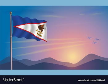 american samoa flag in the morning sun