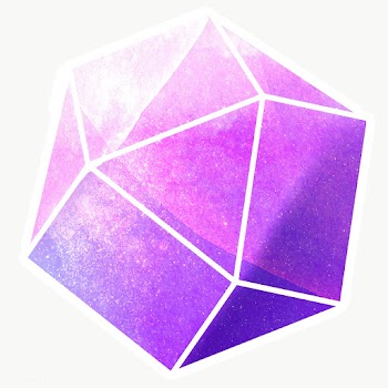 Amethyst purple crystal polygonal shaped sticker with white border des.. | Free  transparent png - 2343157