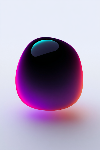 Amorphous Chrome Blob with Colorful Shades