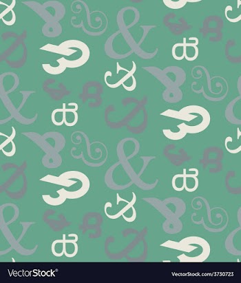Ampersand seamless pattern vector image