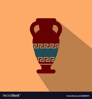 Amphora from greece in flat style with shadow vector image