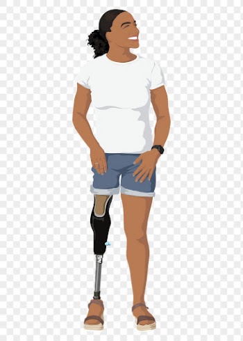 Amputee woman png sticker illustration, | Free PNG - rawpixel