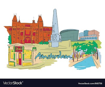 Amsterdam doodles vector image