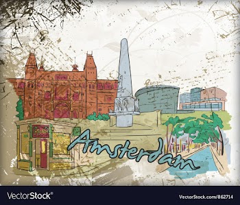 Amsterdam doodles vector image