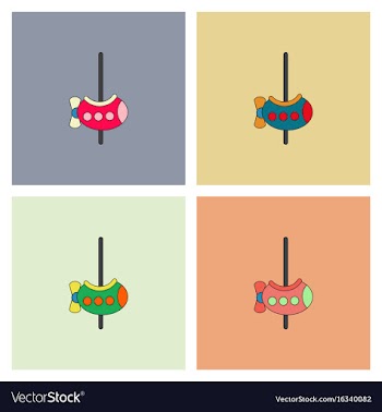 Amusement park circus attraction collection vector image