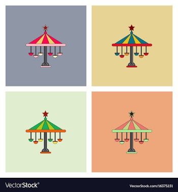 Amusement park circus attraction collection vector image