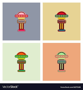 Amusement park circus attraction collection vector image