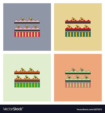Amusement park circus attraction collection vector image