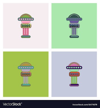 Amusement park circus attraction collection vector image