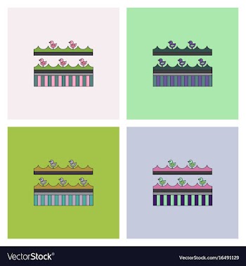 Amusement park circus attraction collection vector image