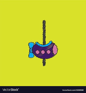 Amusement park circus attraction in hatching style vector image