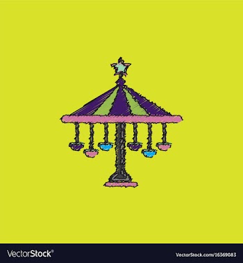 Amusement park circus attraction in hatching style vector image