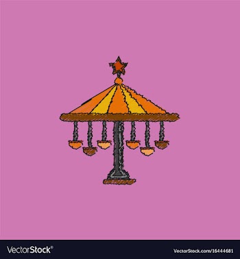 Amusement park circus attraction in hatching style vector image