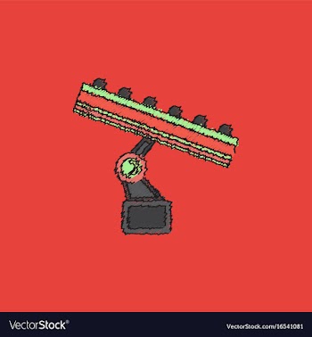 Amusement park circus attraction in hatching style vector image