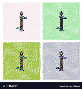 Amusement park circus attraction in hatching style vector image